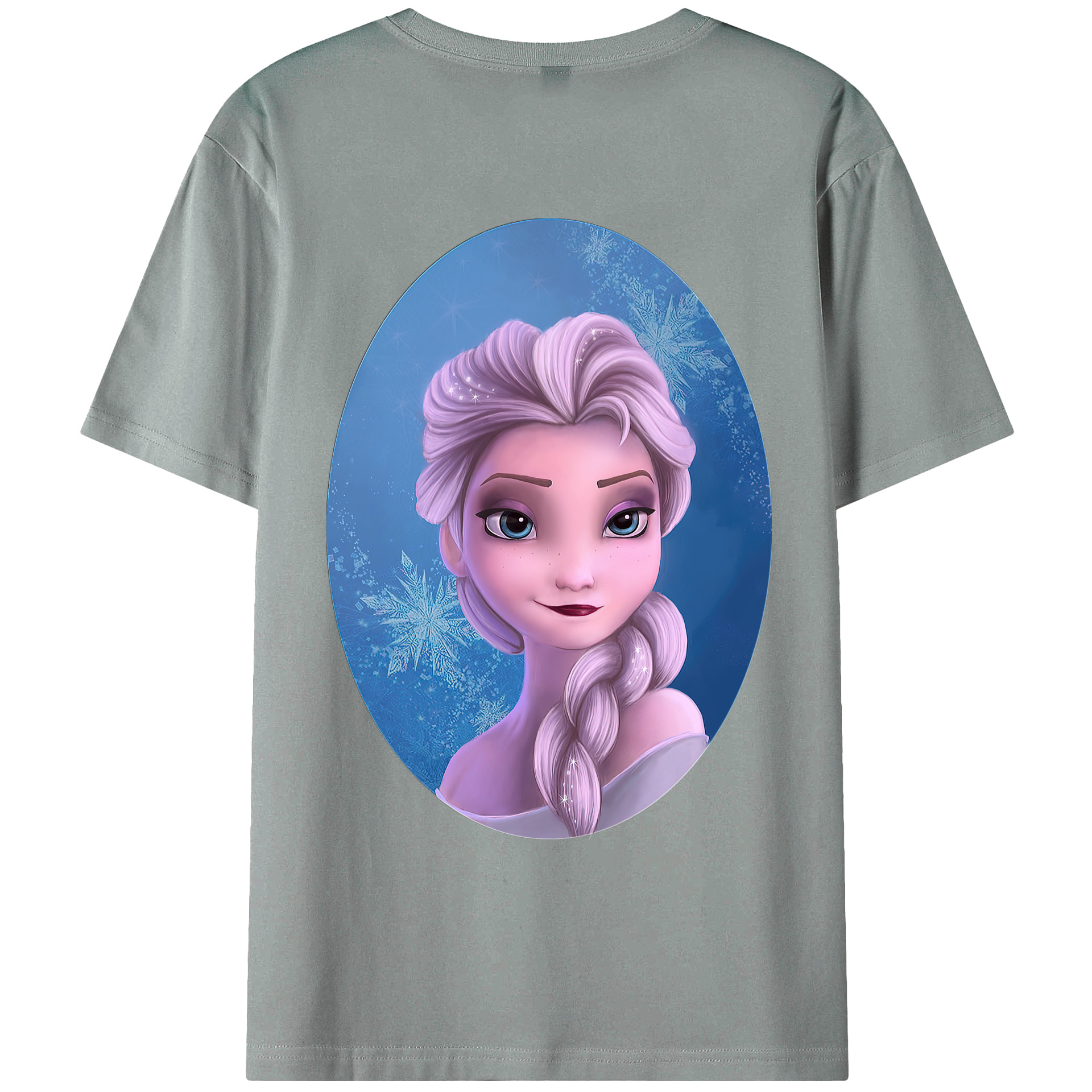 （画像用） アナと雪の女王 アンナ エルサ Frozen Anna Elsa 綿100％ メンズ半袖Tシャツ（バックプリント） 通気性